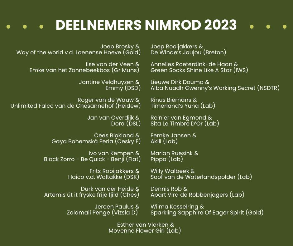 deelnemers Nimrod 2023